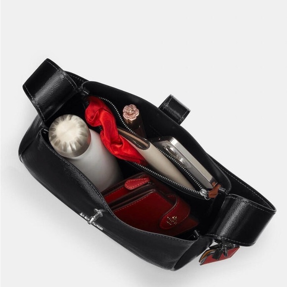 🖤🩶Coach NWT Black Hadley Convertible Turn lock Crossbody Bag/SilverHardware - Picture 2 of 8